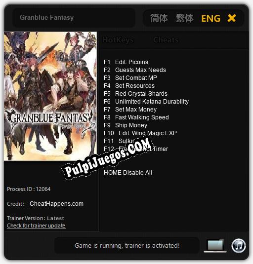 Granblue Fantasy: Treinador (V1.0.60)