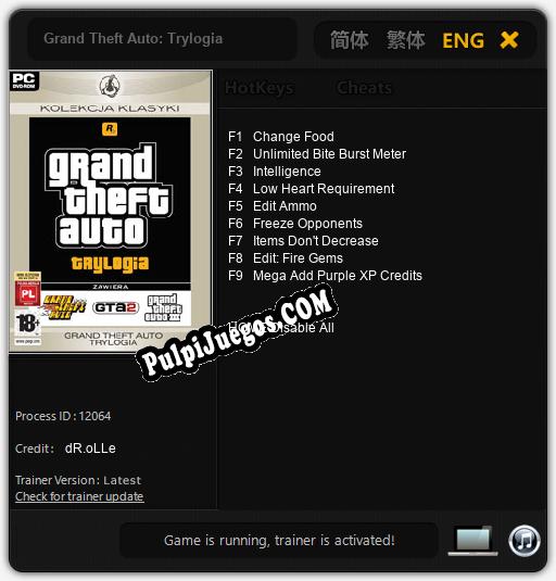 Grand Theft Auto: Trylogia: Cheats, Trainer +9 [dR.oLLe]