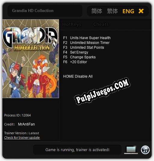 Grandia HD Collection: Cheats, Trainer +6 [MrAntiFan]