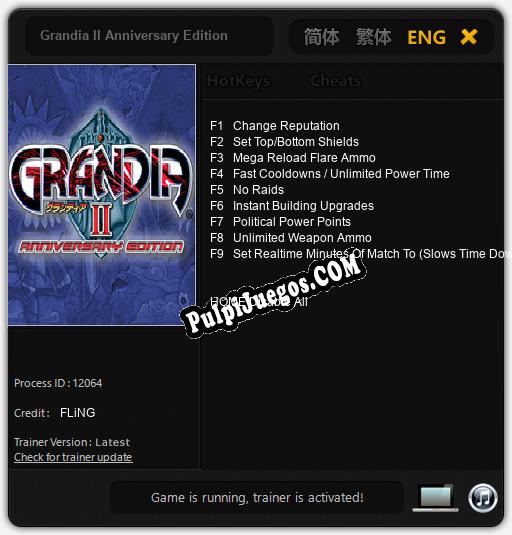 Grandia II Anniversary Edition: Trainer +9 [v1.5]