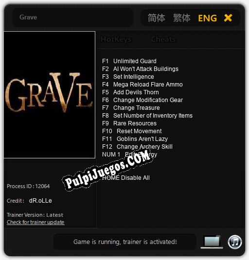 Grave: Trainer +13 [v1.4]