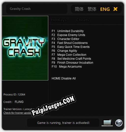 Gravity Crash: Treinador (V1.0.17)