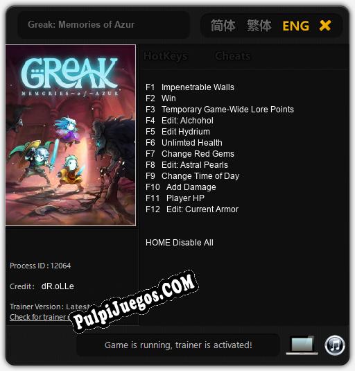 Entrenador liberado a Greak: Memories of Azur [v1.0.4]