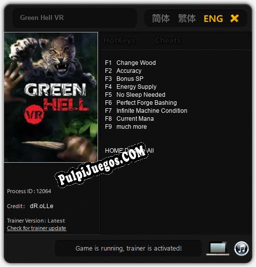 Green Hell VR: Cheats, Trainer +9 [dR.oLLe]