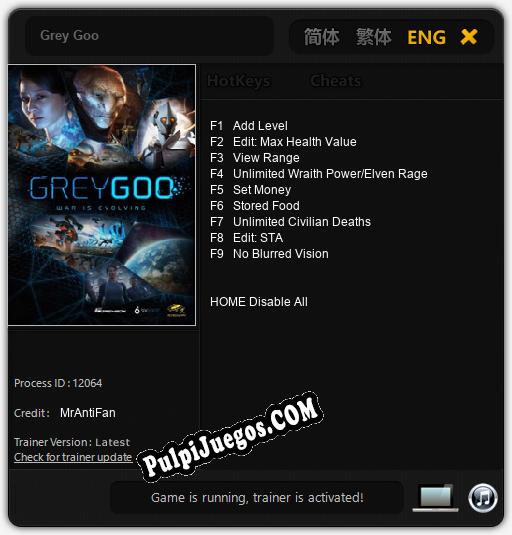 Grey Goo: Treinador (V1.0.2)