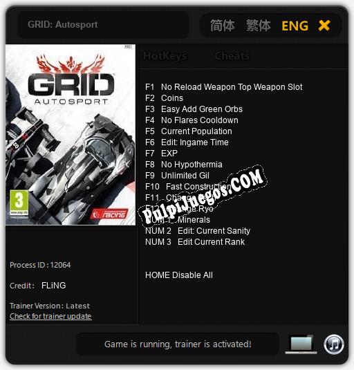 GRID: Autosport: Trainer +15 [v1.1]