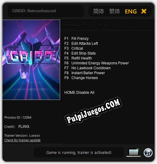 GRIDD: Retroenhanced: Trainer +9 [v1.7]