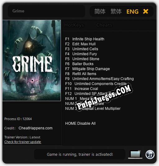 Grime: Cheats, Trainer +15 [CheatHappens.com]