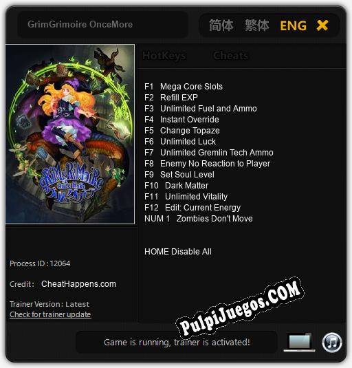 GrimGrimoire OnceMore: Cheats, Trainer +13 [CheatHappens.com]