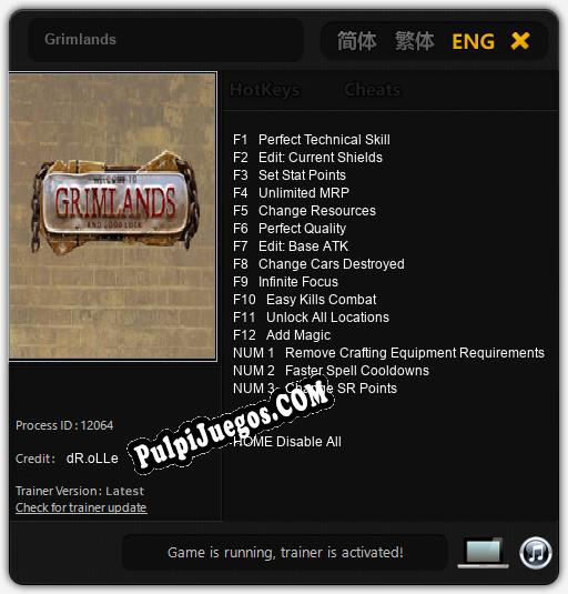 Entrenador liberado a Grimlands [v1.0.7]