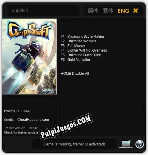 GripShift: Cheats, Trainer +6 [CheatHappens.com]