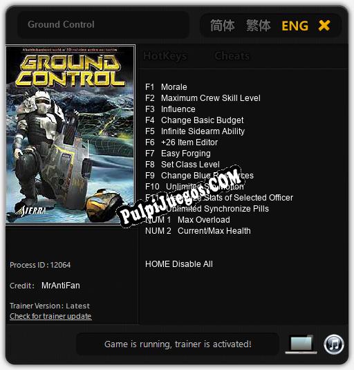 Ground Control: Cheats, Trainer +14 [MrAntiFan]