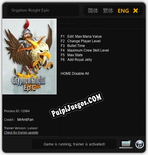 Gryphon Knight Epic: Cheats, Trainer +6 [MrAntiFan]