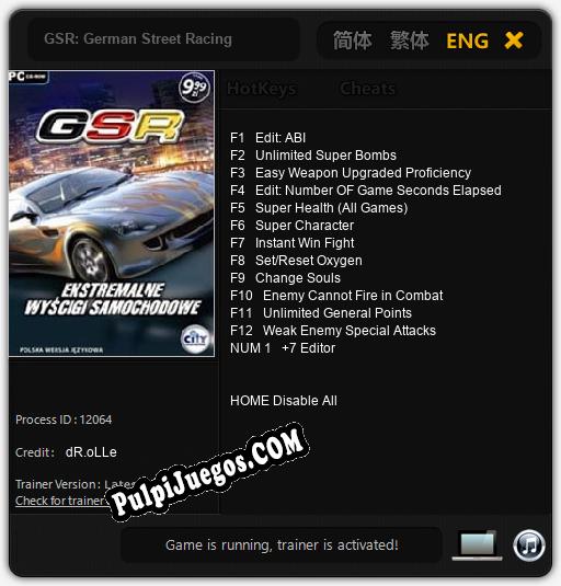 Entrenador liberado a GSR: German Street Racing [v1.0.5]