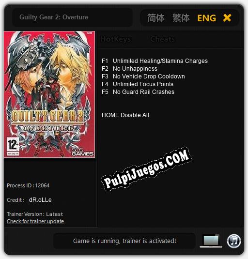 Guilty Gear 2: Overture: Trainer +5 [v1.1]