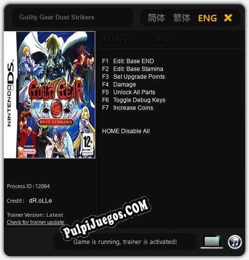 Entrenador liberado a Guilty Gear Dust Strikers [v1.0.3]