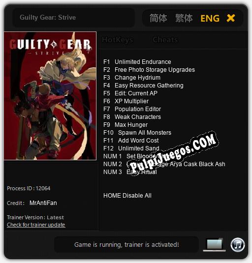 Entrenador liberado a Guilty Gear: Strive [v1.0.4]