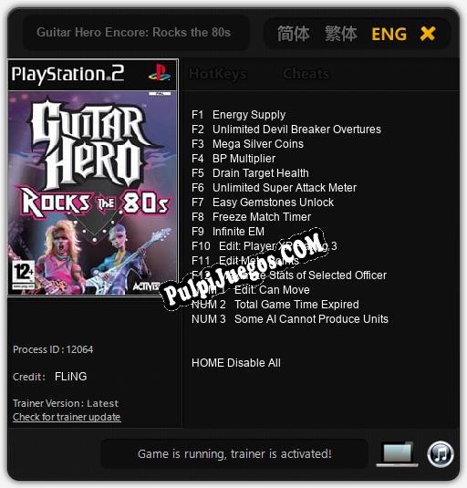 Entrenador liberado a Guitar Hero Encore: Rocks the 80s [v1.0.4]