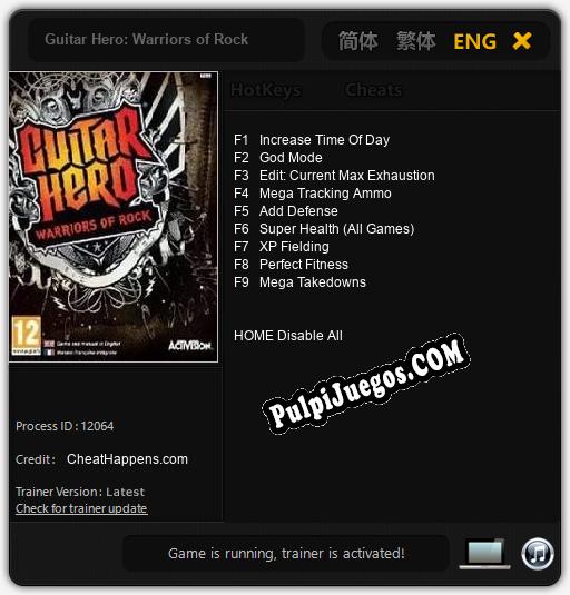 Guitar Hero: Warriors of Rock: Cheats, Trainer +9 [CheatHappens.com]