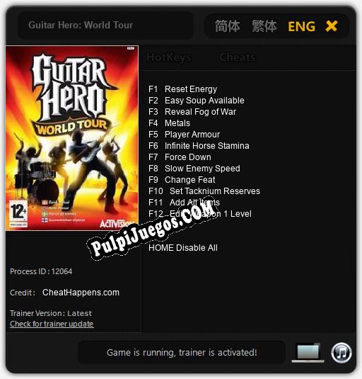 Guitar Hero: World Tour: Cheats, Trainer +12 [CheatHappens.com]