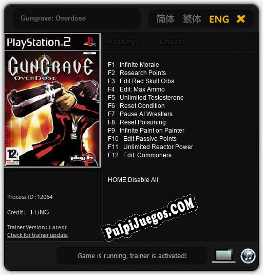 Gungrave: Overdose: Trainer +12 [v1.3]