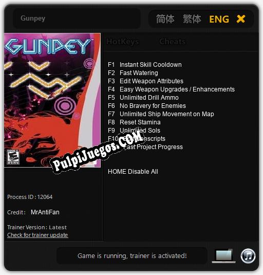 Gunpey: Cheats, Trainer +11 [MrAntiFan]