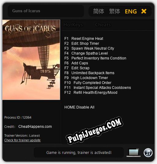 Entrenador liberado a Guns of Icarus [v1.0.3]