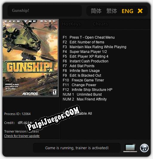 Gunship!: Trainer +14 [v1.3]