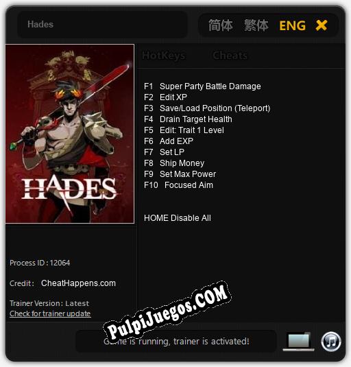 Entrenador liberado a Hades [v1.0.2]