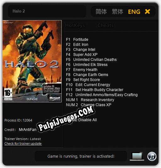 Halo 2: Trainer +14 [v1.8]