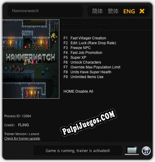 Entrenador liberado a Hammerwatch [v1.0.1]