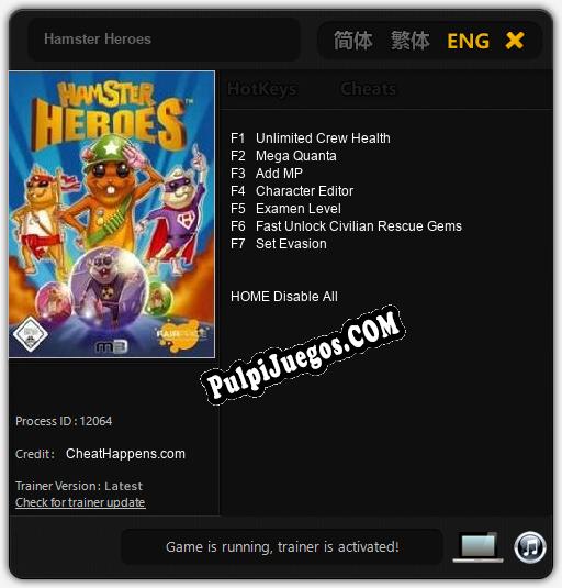 Hamster Heroes: Cheats, Trainer +7 [CheatHappens.com]