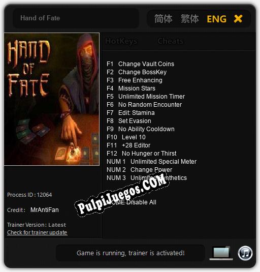 Hand of Fate: Cheats, Trainer +15 [MrAntiFan]