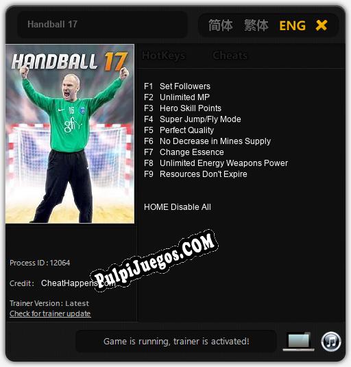 Handball 17: Cheats, Trainer +9 [CheatHappens.com]