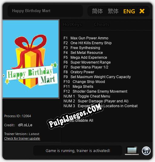 Happy Birthday Mart: Trainer +15 [v1.4]