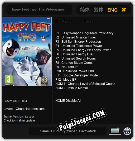 Happy Feet Two: The Videogame: Treinador (V1.0.90)