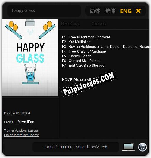 Happy Glass: Cheats, Trainer +7 [MrAntiFan]