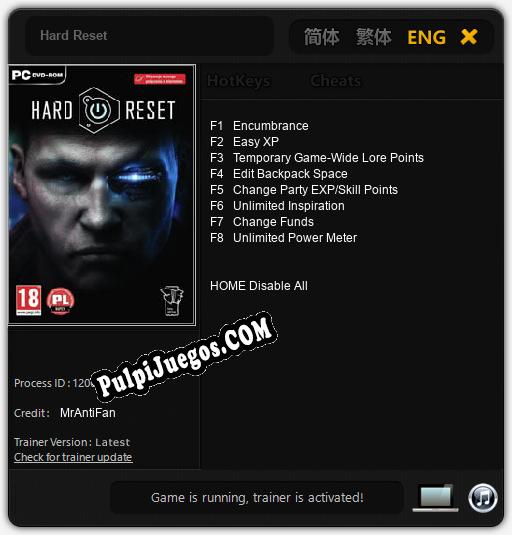 Entrenador liberado a Hard Reset [v1.0.3]