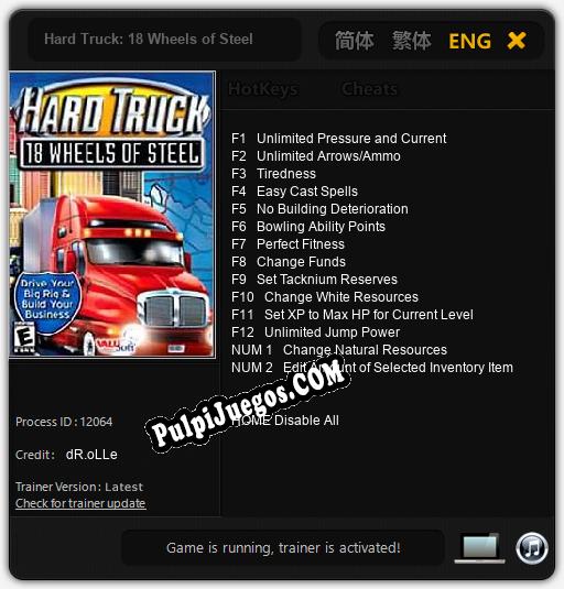 Hard Truck: 18 Wheels of Steel: Trainer +14 [v1.3]