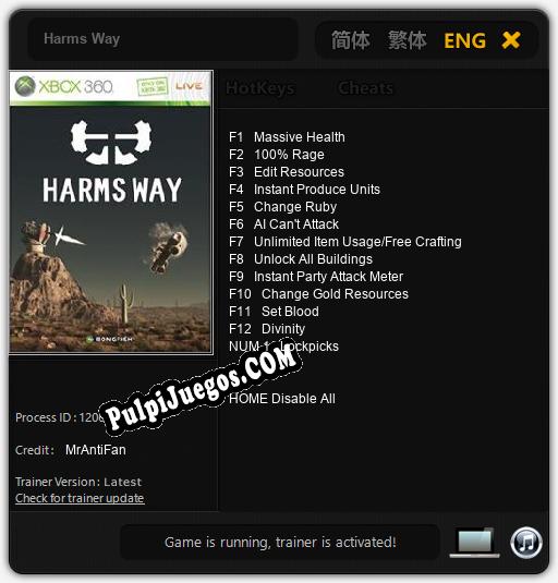 Harms Way: Trainer +13 [v1.7]