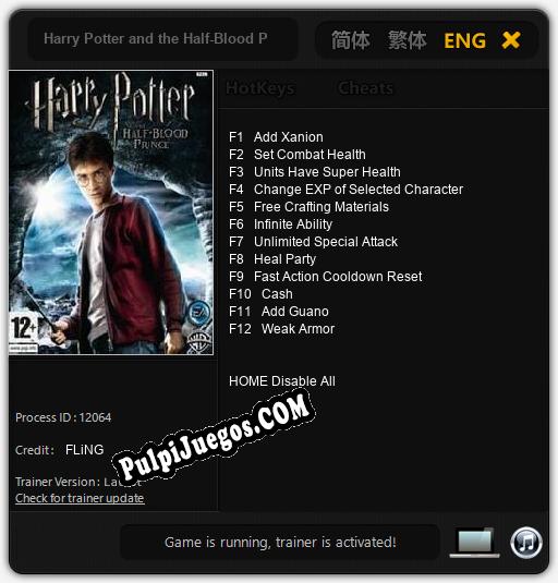 Harry Potter and the Half-Blood Prince: Cheats, Trainer +12 [FLiNG]