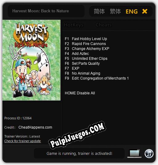 Harvest Moon: Back to Nature: Cheats, Trainer +9 [CheatHappens.com]