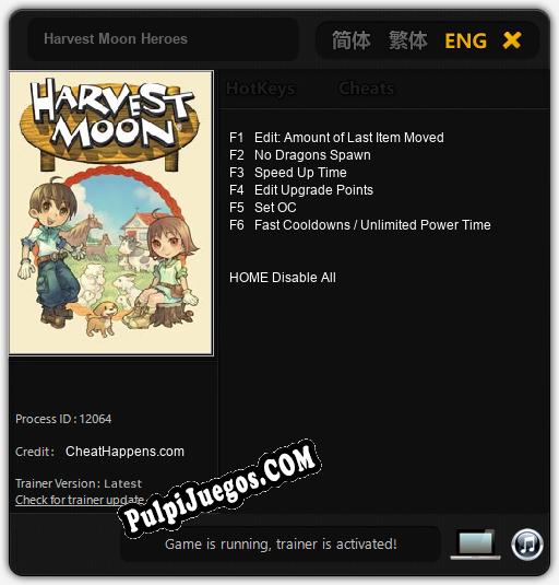 Harvest Moon Heroes: Treinador (V1.0.30)