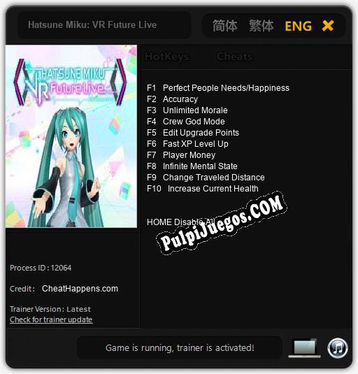 Hatsune Miku: VR Future Live: Cheats, Trainer +10 [CheatHappens.com]