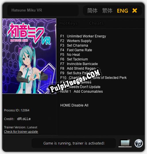 Entrenador liberado a Hatsune Miku VR [v1.0.9]