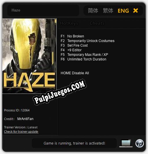 Haze: Trainer +6 [v1.9]