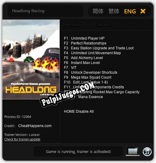 Headlong Racing: Trainer +13 [v1.8]