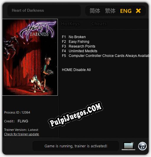 Entrenador liberado a Heart of Darkness [v1.0.8]