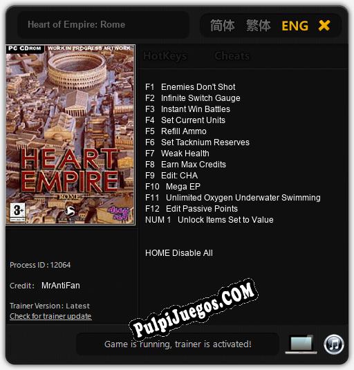 Heart of Empire: Rome: Cheats, Trainer +13 [MrAntiFan]