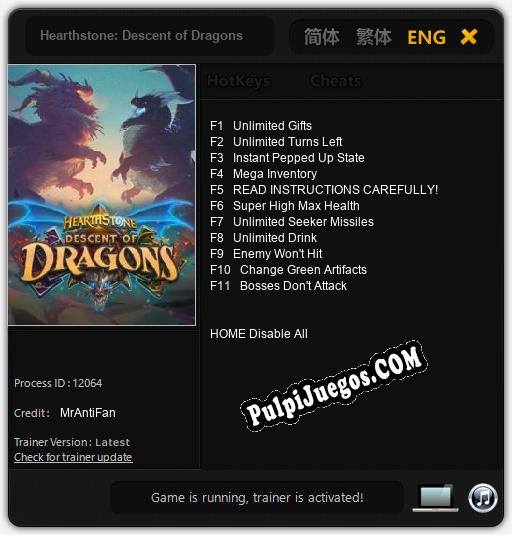 Hearthstone: Descent of Dragons: Treinador (V1.0.38)